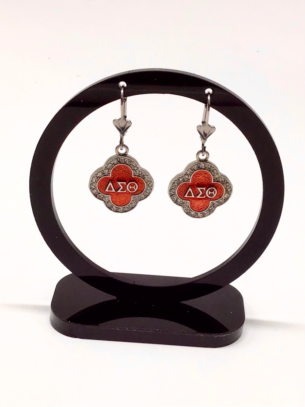 Delta Sigma Theta Red Enamel Drop Earrings